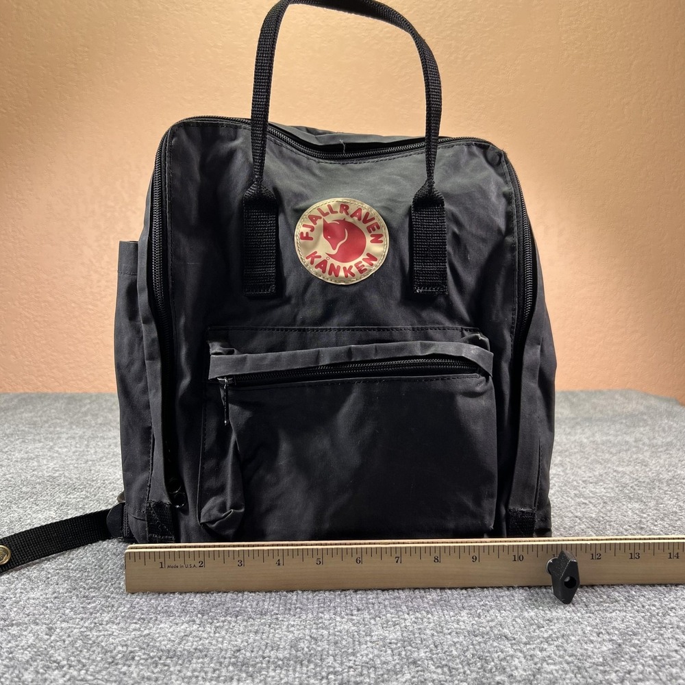 Fjallraven Kanken Classic Backpack Black Grey 23510 Vinylon F School Bag - Picture 15 of 16